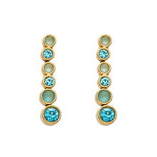 Stainless steel zircon drop earrings