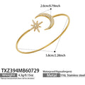 Star & Moon Open Cuff Bracelet