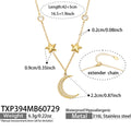 Star & Moon Zircon Necklace – 42 cm + 5 cm Extender