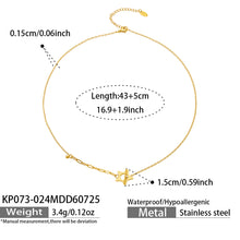 Gold star T-bar necklace size and product specification guide
