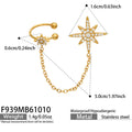 Star Zircon Gold Clip-On Earrings / Jewelry