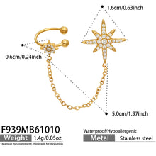 316L Stainless Steel 18K PVD Gold Star Zircon Ear Clip made with 316L stainless steel and 18K PVD gold finish for wholesale jewelry buyers - image 10