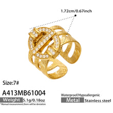 316L Stainless Steel 18K PVD Gold Star Zircon Open Ring made with 316L stainless steel and 18K PVD gold finish for wholesale jewelry buyers - image 13