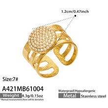 316L Stainless Steel 18K PVD Gold Star Zircon Open Ring made with 316L stainless steel and 18K PVD gold finish for wholesale jewelry buyers - image 17