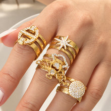 316L Stainless Steel 18K PVD Gold Star Zircon Open Ring made with 316L stainless steel and 18K PVD gold finish for wholesale jewelry buyers - image 4