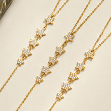 Close-up of 316L stainless steel necklace with zircon stones