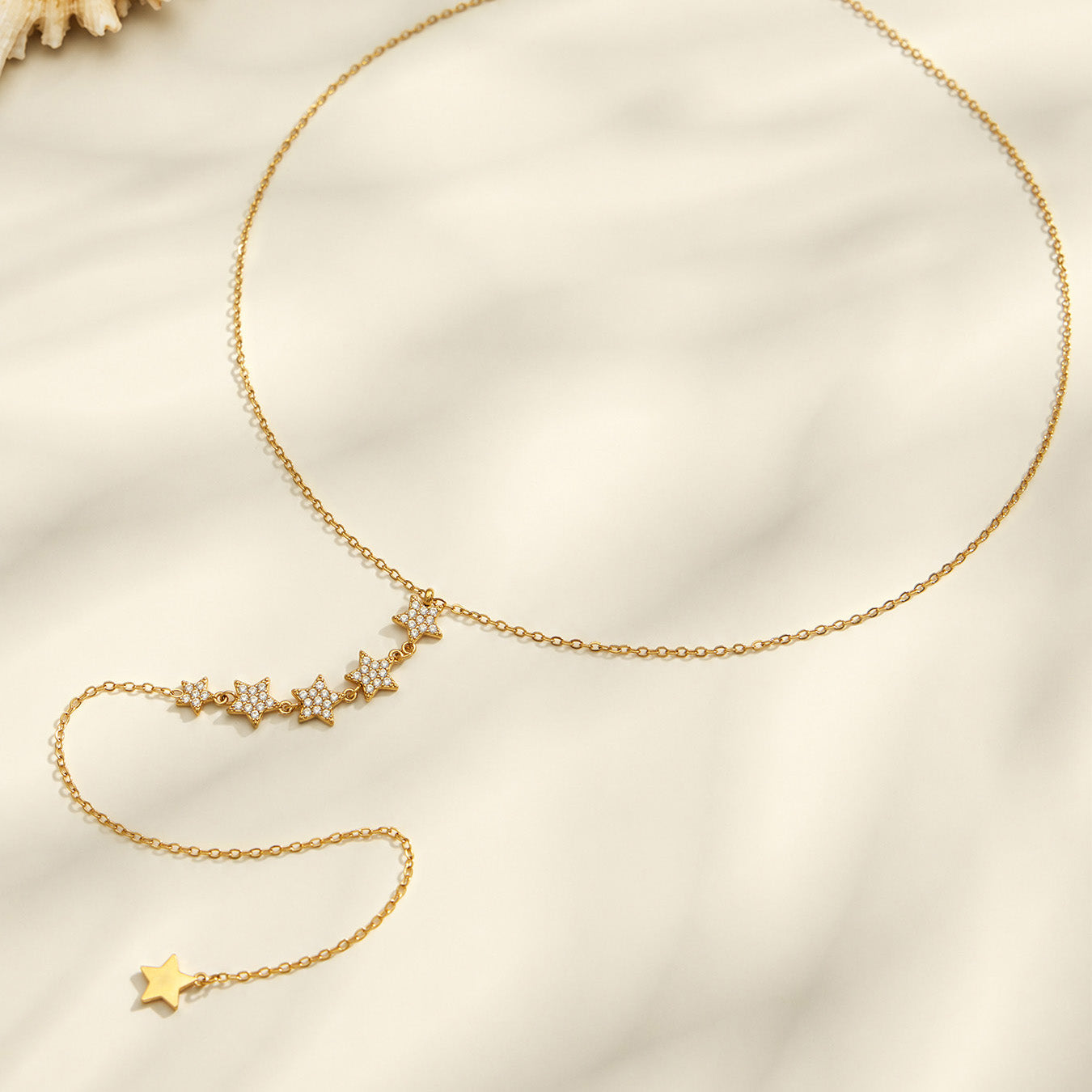316L Stainless Steel 18K PVD Gold Star Zircon Pendant Necklace made with 316L stainless steel and 18K PVD gold finish for wholesale jewelry buyers - image 4