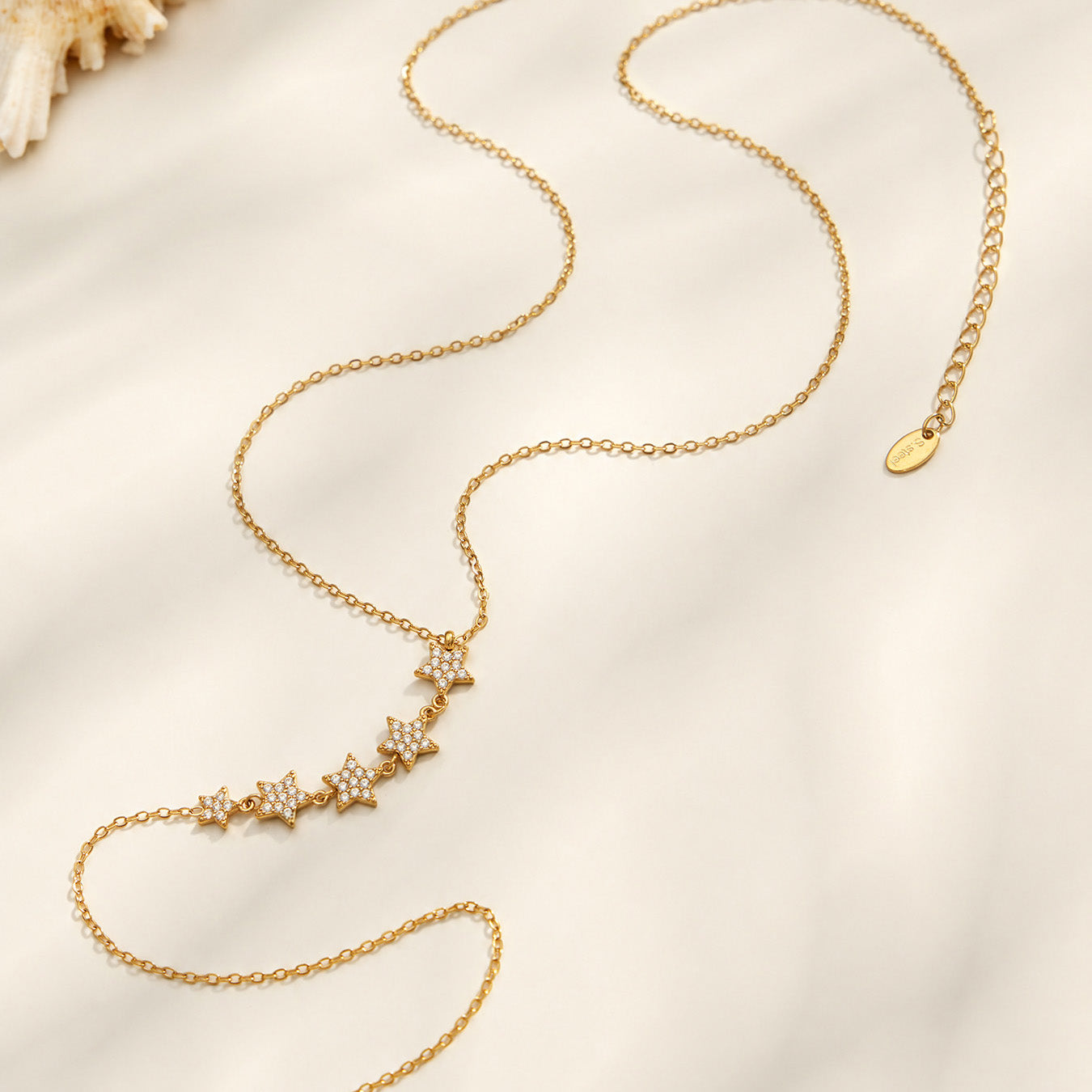 316L Stainless Steel 18K PVD Gold Star Zircon Pendant Necklace made with 316L stainless steel and 18K PVD gold finish for wholesale jewelry buyers - image 5