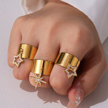 316L Stainless Steel 18K PVD Gold Star Zircon Ring made with 316L stainless steel and 18K PVD gold finish for wholesale jewelry buyers - image 3