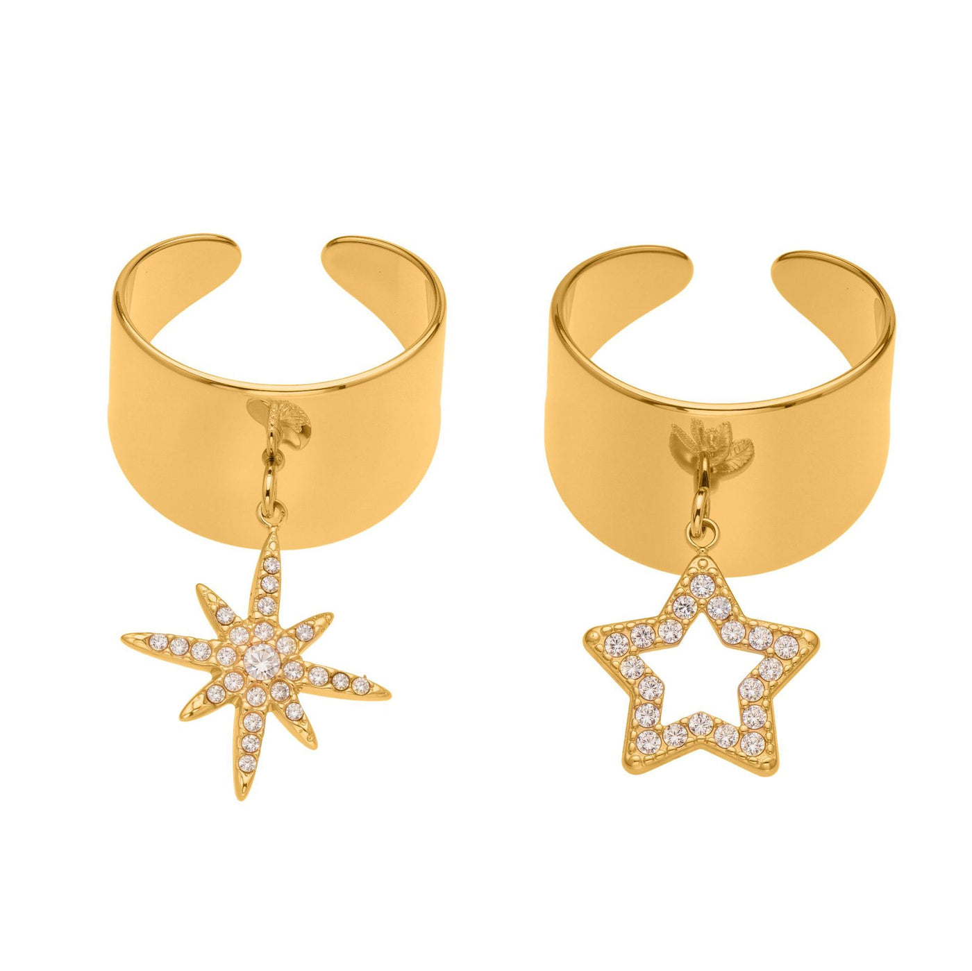 316L Stainless Steel 18K PVD Gold Star Zircon Ring made with 316L stainless steel and 18K PVD gold finish for wholesale jewelry buyers - image 5