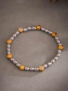 316L Stainless Steel 18K Gold PVD Plated Floral Stretch Bracelet - elegant lifestyle look