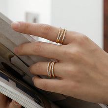 316L Stainless Steel 18K Gold PVD Plated Geometric Zircon Ring - elegant lifestyle look