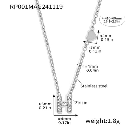 316L Stainless Steel 18K Gold PVD Plated Initial Zircon Jewelry Set - exquisite craftsmanship detail