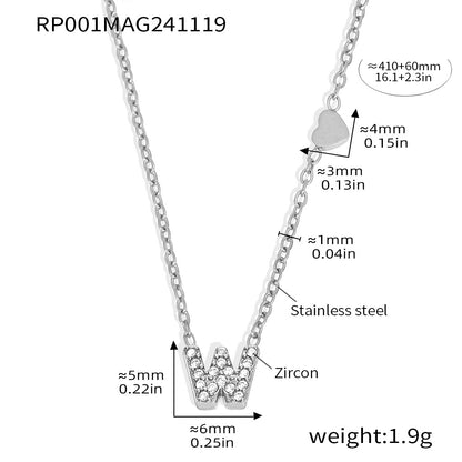 316L Stainless Steel 18K Gold PVD Plated Initial Zircon Jewelry Set - elegant lifestyle look