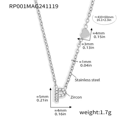 316L Stainless Steel 18K Gold PVD Plated Initial Zircon Jewelry Set - elegant lifestyle look