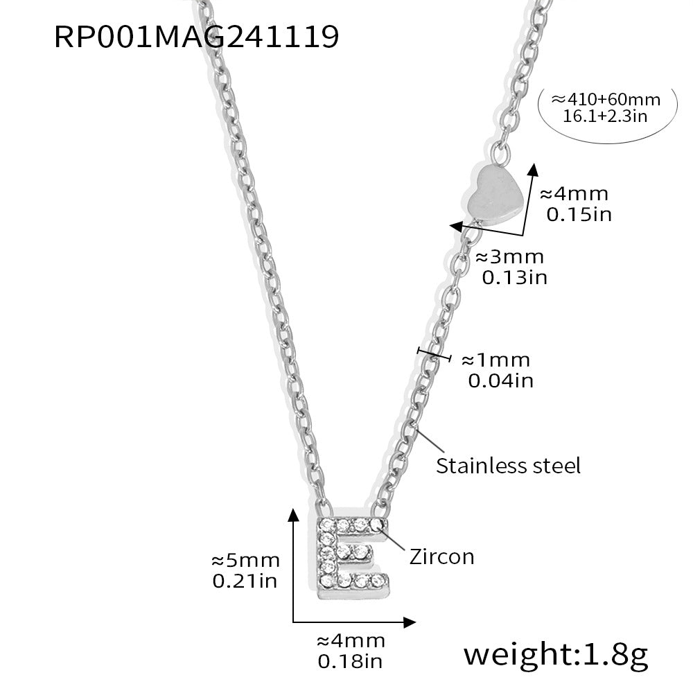 316L Stainless Steel 18K Gold PVD Plated Initial Zircon Jewelry Set - elegant lifestyle look