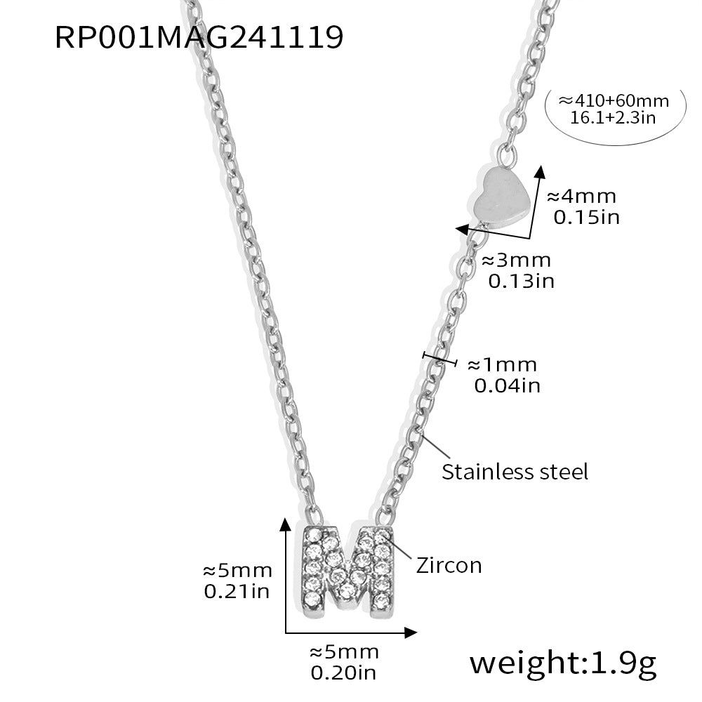316L Stainless Steel 18K Gold PVD Plated Initial Zircon Jewelry Set - luxury texture close up