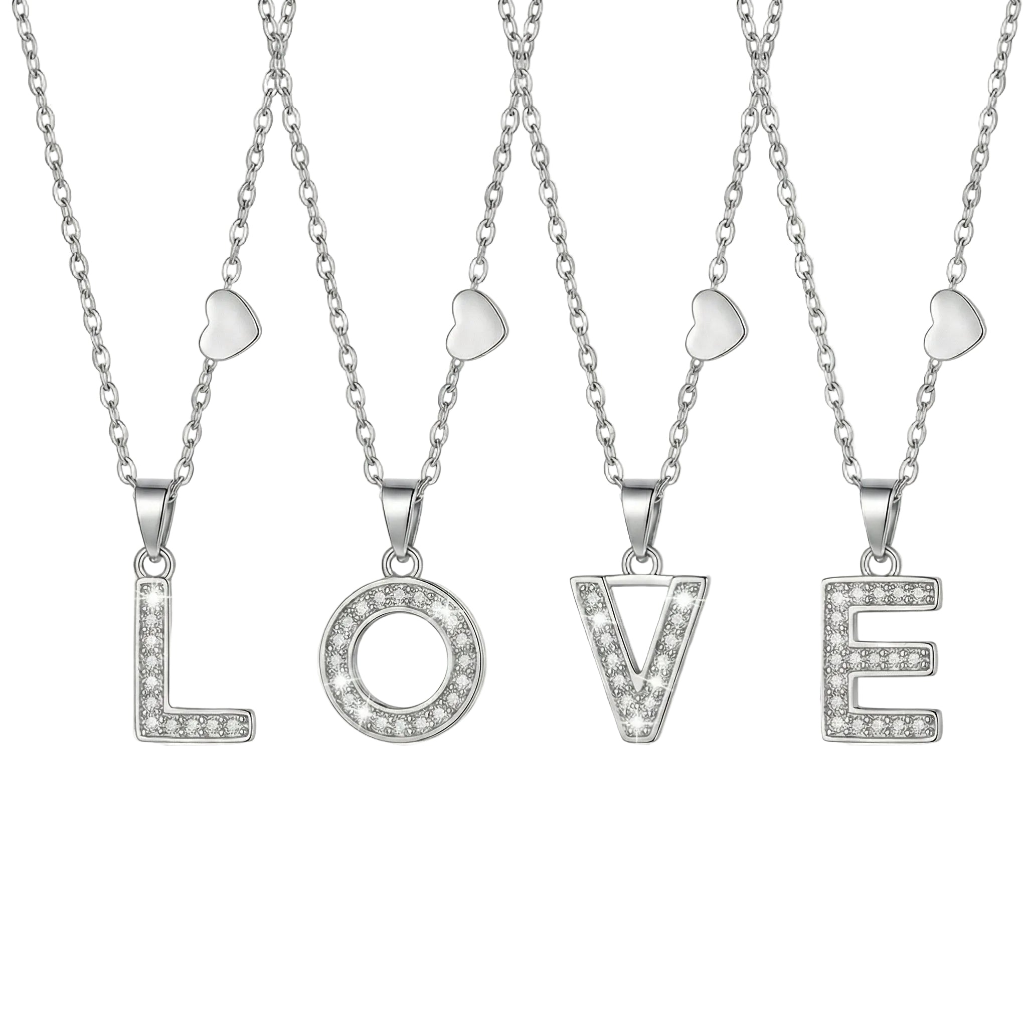 316L stainless steel 18K Gold PVD Plated Initial Zircon Jewelry Set main product view for wholesale jewelry set buyers