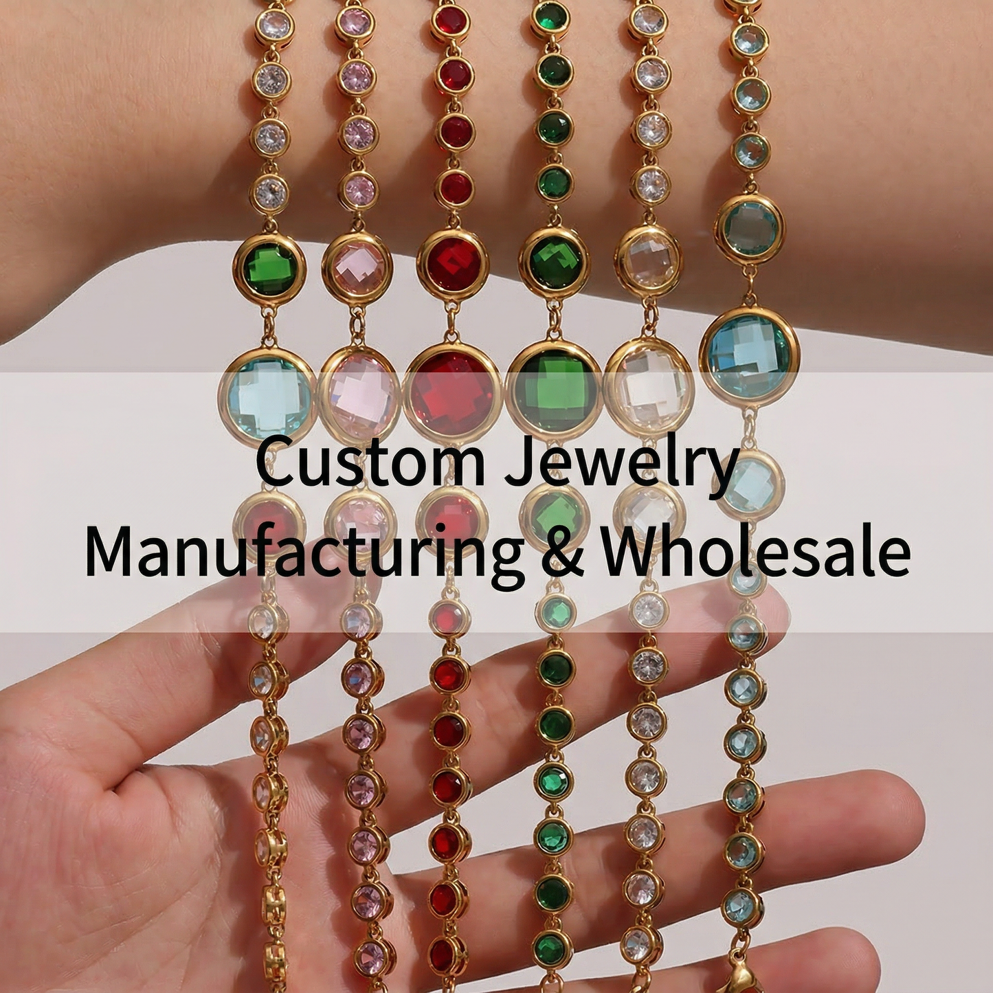 316L Stainless Steel 18K Gold PVD Plated Inlaid Necklace - exquisite craftsmanship detail