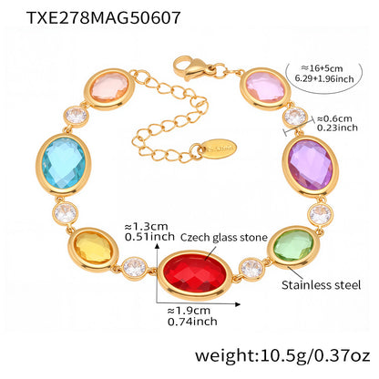 316L Stainless Steel 18K Gold PVD Plated Inlaid Necklace - premium jewelry aesthetic