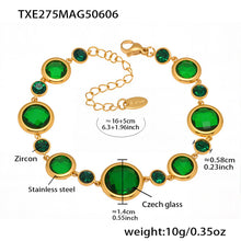 316L Stainless Steel 18K Gold PVD Plated Inlaid Necklace - exquisite craftsmanship detail