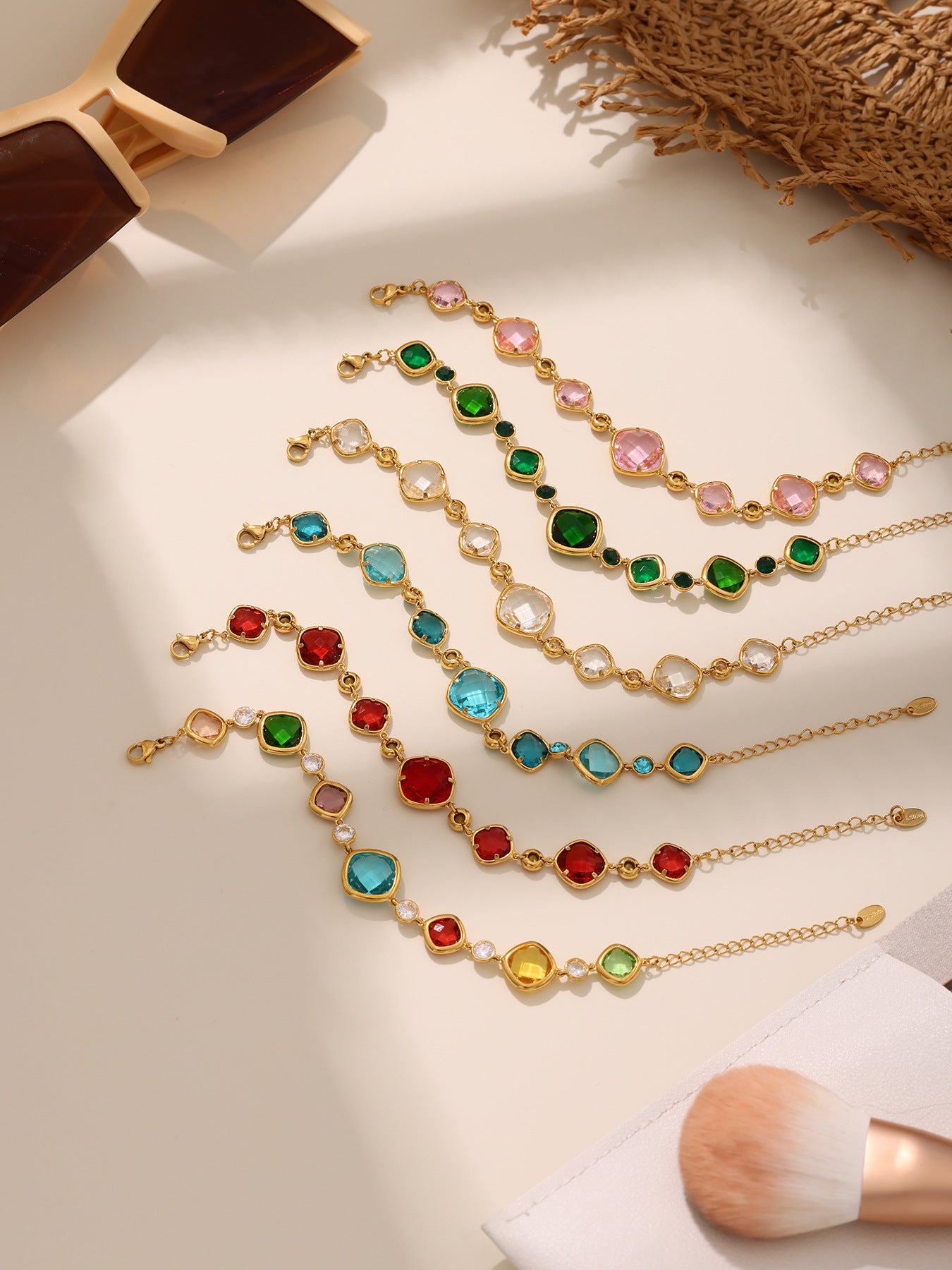 316L Stainless Steel 18K Gold PVD Plated Inlaid Necklace - premium jewelry aesthetic