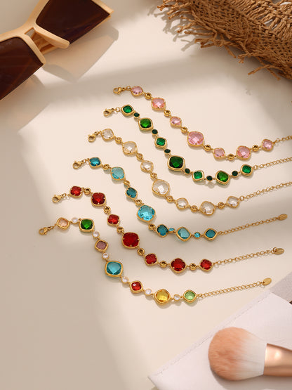 316L Stainless Steel 18K Gold PVD Plated Inlaid Necklace - premium jewelry aesthetic