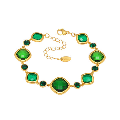 316L Stainless Steel 18K Gold PVD Plated Inlaid Necklace - exquisite craftsmanship detail
