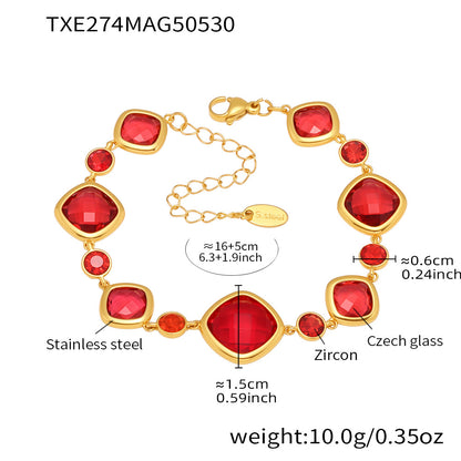 316L Stainless Steel 18K Gold PVD Plated Inlaid Necklace - elegant lifestyle look