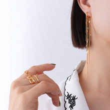 316L Stainless Steel 18K Gold PVD Plated Long Tassel Earrings - sophisticated side angle