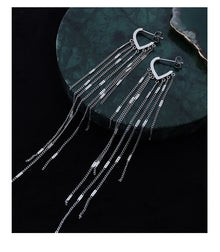 316L Stainless Steel 18K Gold PVD Plated Long Tassel Earrings - premium jewelry aesthetic