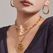 316L Stainless Steel 18K Gold PVD Plated Lucky Bamboo Zircon Double-Layer Necklace - elegant lifestyle look