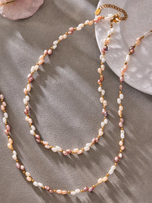 316L Stainless Steel 18K Gold PVD Plated Lucky Bamboo Zircon Double-Layer Necklace - premium jewelry aesthetic