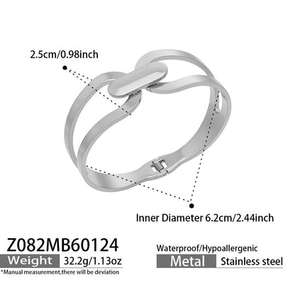 316L Stainless Steel 18K Gold PVD Minimalist Geometric Bracelet - front view showcase