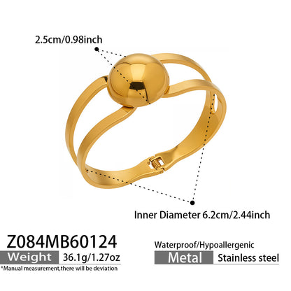 316L Stainless Steel 18K Gold PVD Minimalist Geometric Bracelet - premium jewelry aesthetic