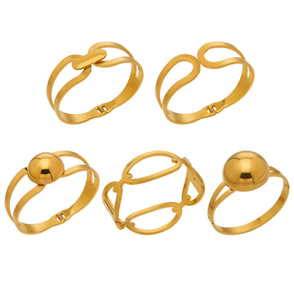 316L Stainless Steel 18K Gold PVD Minimalist Geometric Bracelet - premium jewelry aesthetic