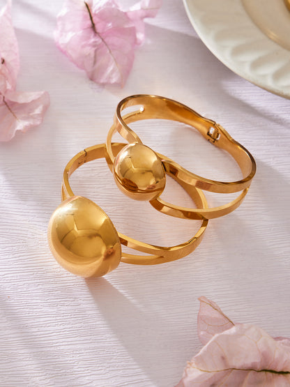 316L Stainless Steel 18K Gold PVD Minimalist Geometric Bracelet - exquisite craftsmanship detail