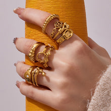 316L Stainless Steel 18K Gold PVD Minimalist Geometric Openwork Ring - exquisite craftsmanship detail