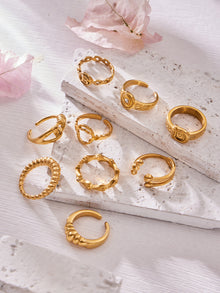 316L Stainless Steel 18K Gold PVD Minimalist Geometric Openwork Ring - elegant lifestyle look
