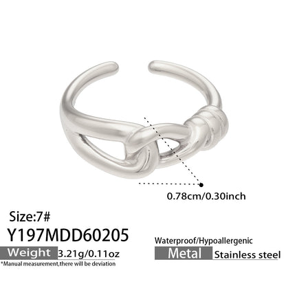316L Stainless Steel 18K Gold PVD Minimalist Geometric Openwork Ring - luxury texture close up