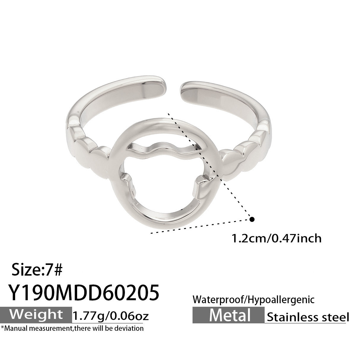 316L Stainless Steel 18K Gold PVD Minimalist Geometric Openwork Ring - exquisite craftsmanship detail