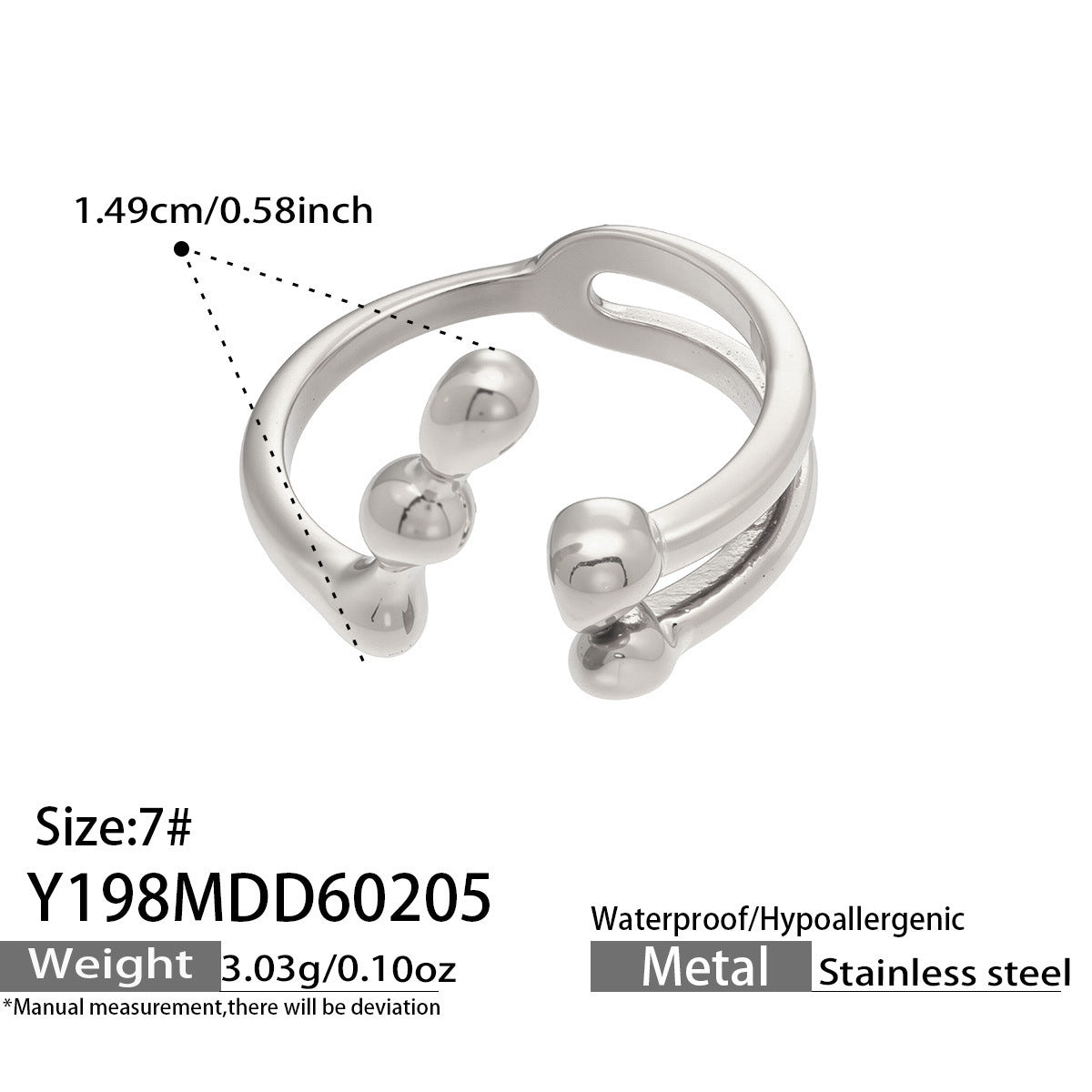 316L Stainless Steel 18K Gold PVD Minimalist Geometric Openwork Ring - sophisticated side angle