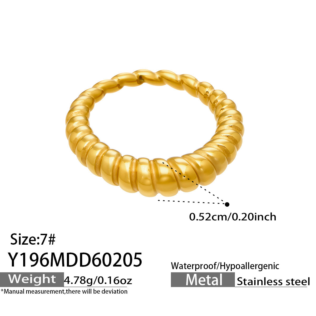 316L Stainless Steel 18K Gold PVD Minimalist Geometric Openwork Ring - exquisite craftsmanship detail