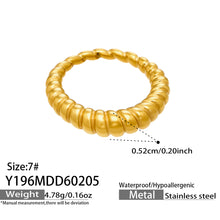 316L Stainless Steel 18K Gold PVD Minimalist Geometric Openwork Ring - exquisite craftsmanship detail