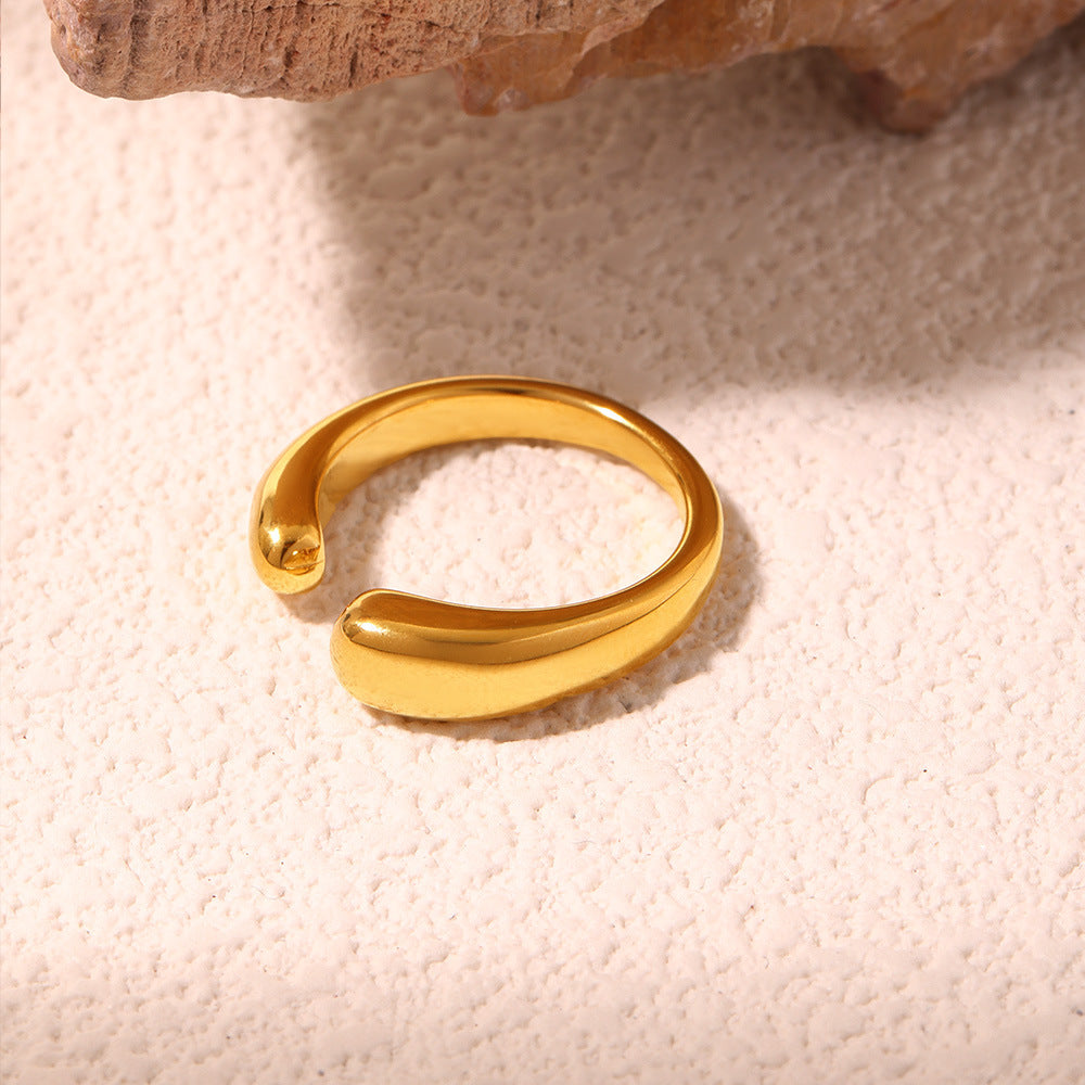 316L Stainless Steel 18K Gold PVD Minimalist Open Ring - exquisite craftsmanship detail