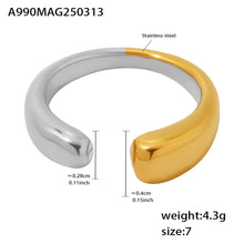 316L Stainless Steel 18K Gold PVD Minimalist Open Ring - elegant lifestyle look