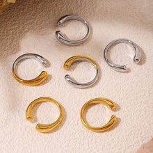 316L Stainless Steel 18K Gold PVD Minimalist Open Ring - sophisticated side angle