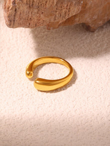 316L Stainless Steel 18K Gold PVD Minimalist Open Ring - elegant lifestyle look