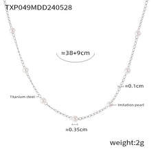 316L Stainless Steel 18K Gold PVD Pearl Minimalist Jewelry Set - front view showcase