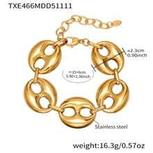 316L Stainless Steel 18K Gold PVD Two-Tone Coffee Bean Necklace - sophisticated side angle